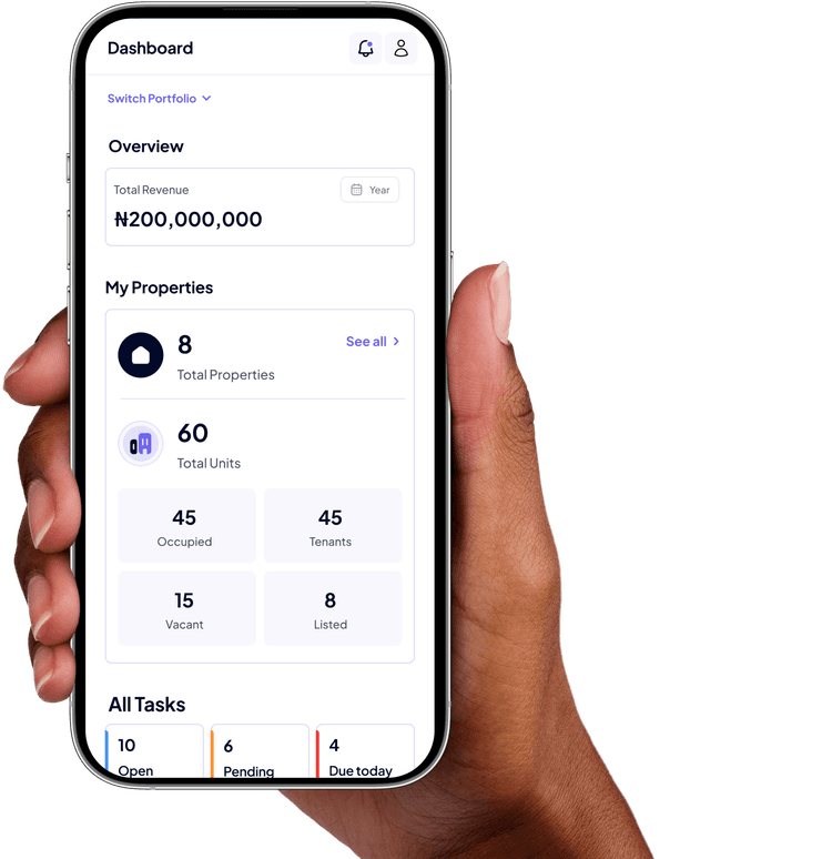 Property Manager App interface