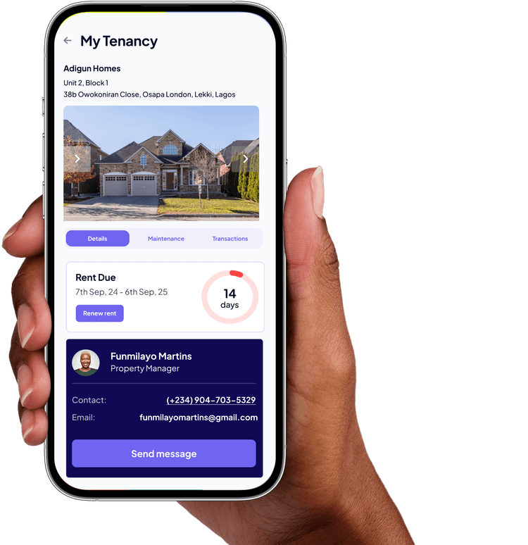 Tenant App interface